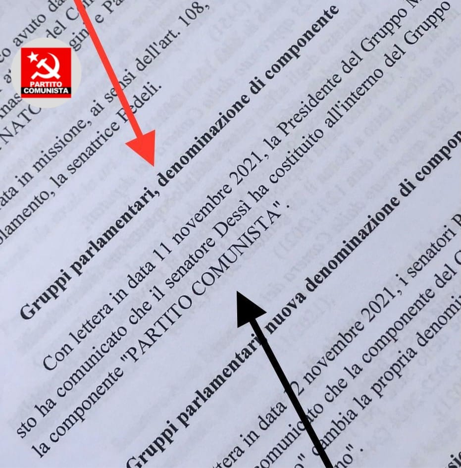 Le Parti Communiste revient au Parlement italien Le Parti Communiste revient au Parlement italien