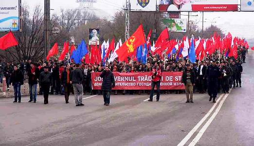 Moldavie : Les communistes rassemblent 50.000 manifestants contre l'adhésion à l'Union Européenne