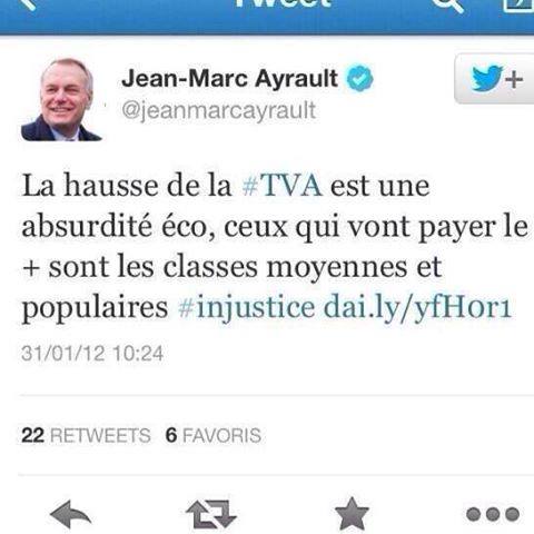 Le tweet indigné de JM Ayrault alors député d'opposition (2012)
