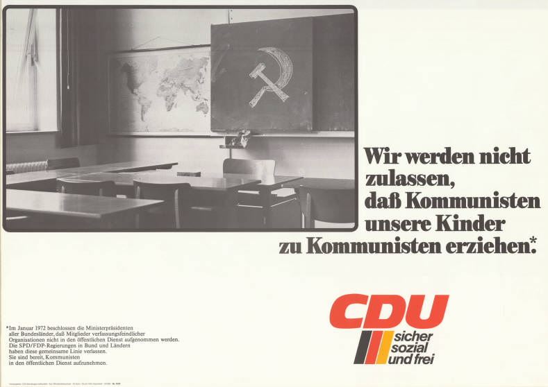 Il y a 50 ans, l'Allemagne de l'Ouest (RFA) institutionnalisait l'anticommunisme d'État