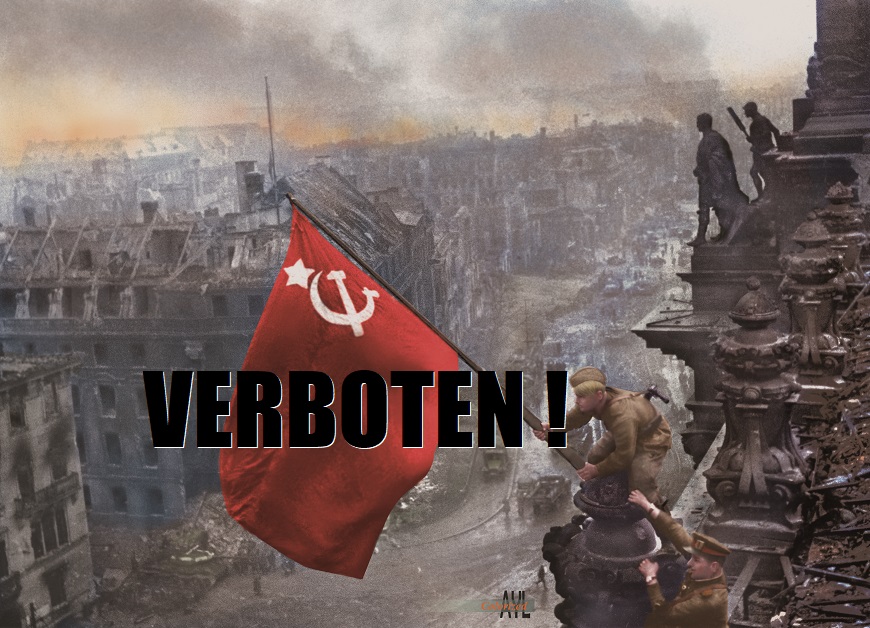 La police de Berlin interdit le drapeau soviétique La police de Berlin interdit le drapeau soviétique