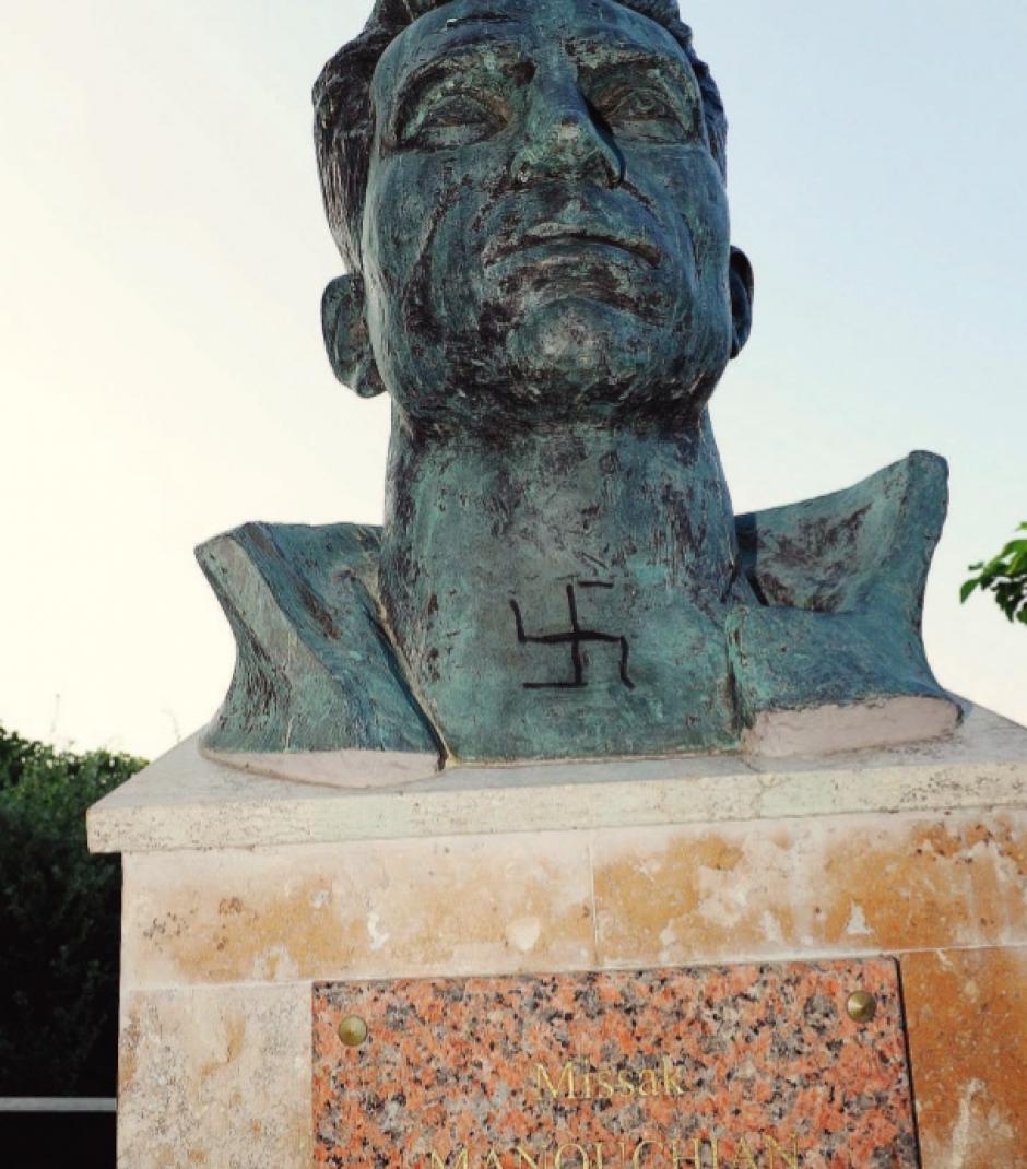 Marseille. Le buste de Manouchian profané par une croix gammée