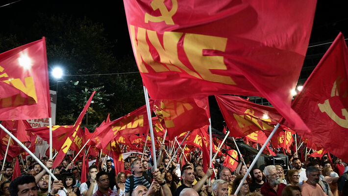Le Parti communiste (KKE) remporte 7,69% des voix lors des élections législatives en Grèce
