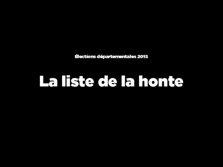La liste de la honte des propos des candidats FN aux départementales 2015 La liste de la honte des propos des candidats FN aux départementales 2015