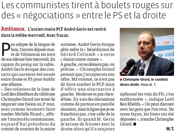 Pour Gérard Collomb, plutôt l'UMP que le PCF à Vénissieux Pour Gérard Collomb, plutôt l'UMP que le PCF à Vénissieux