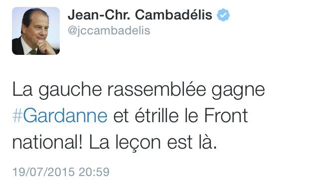Cambadélis s'approprie une victoire communiste Cambadélis s'approprie une victoire communiste