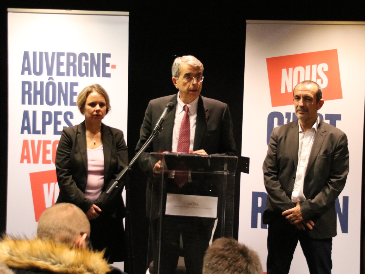 Régionales 2015 : Queyranne (PS), Kohlhaas (EELV) et Cukierman (PCF) officialisent leur fusion