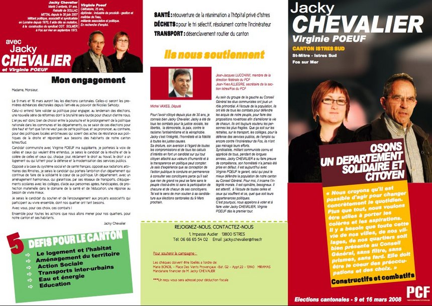 Canton Istres Sud: Osons un département solidaire et citoyen avec Jacky Chevalier Canton Istres Sud: Osons un département solidaire et citoyen avec Jacky Chevalier