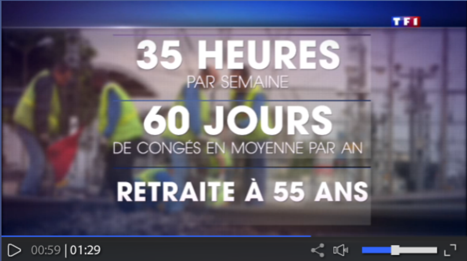 Soixante jours de congés à la SNCF ? TF1 les rois de l'intox Soixante jours de congés à la SNCF ? TF1 les rois de l'intox