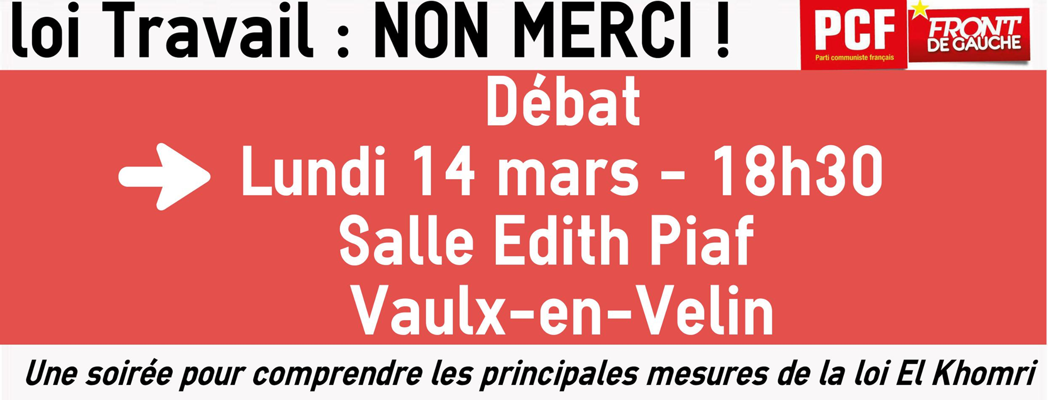Vaulx-en-Velin : Réunion d'information sur la Loi Travail