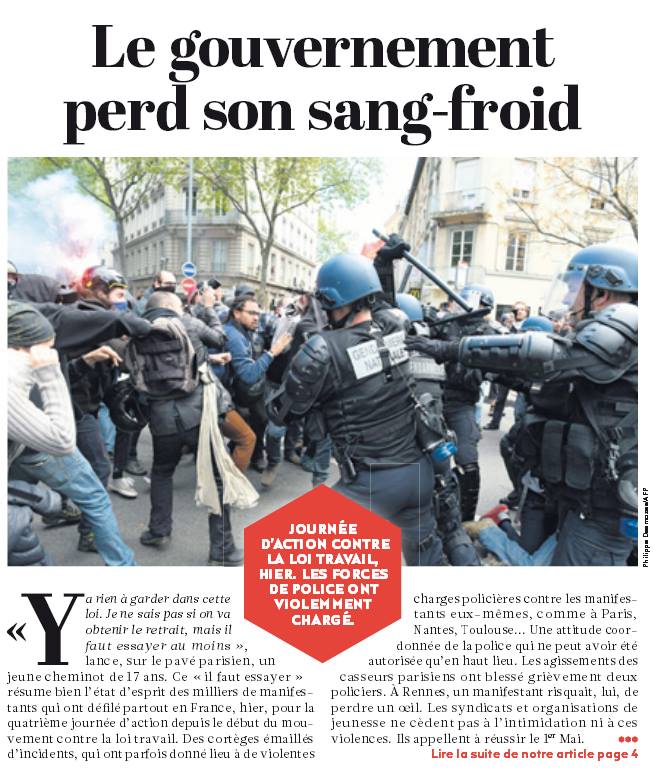 Loi "Travail". Face aux matraques, des défilés à l’unité sans faille