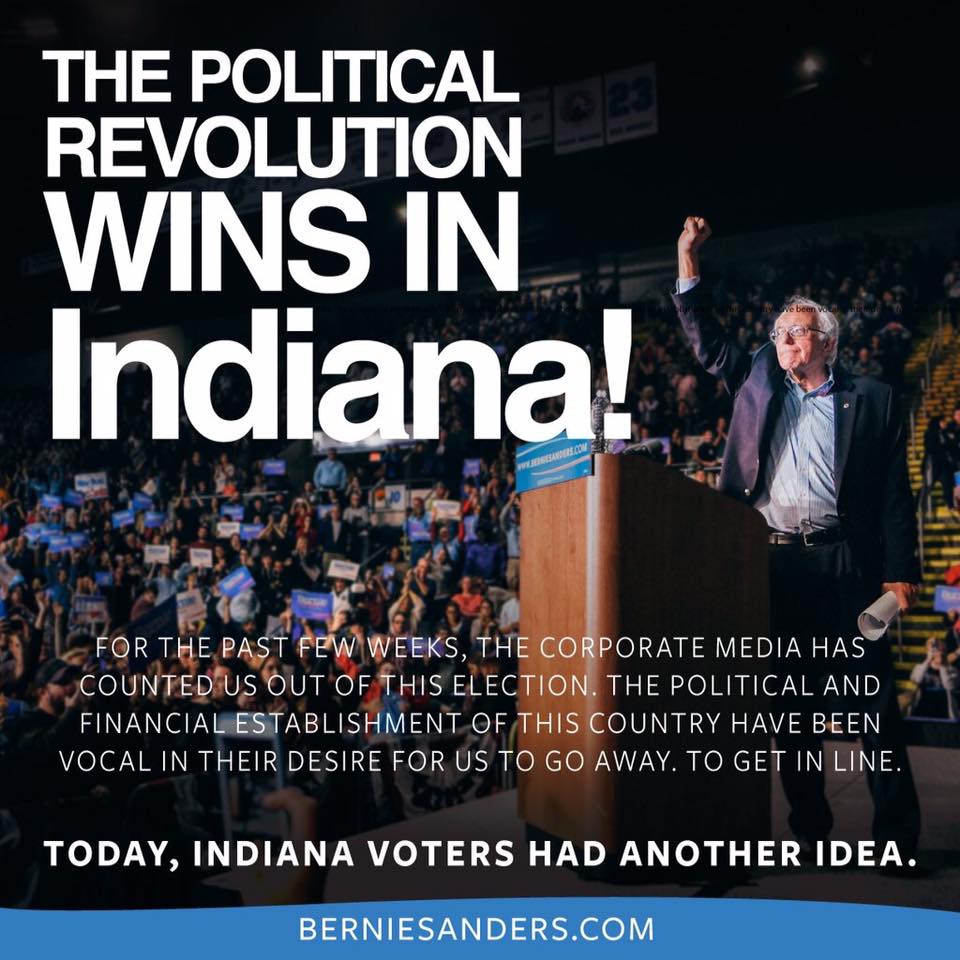 La "révolution" Bernie Sanders continue dans l'état de l'Indiana La "révolution" Bernie Sanders continue dans l'état de l'Indiana