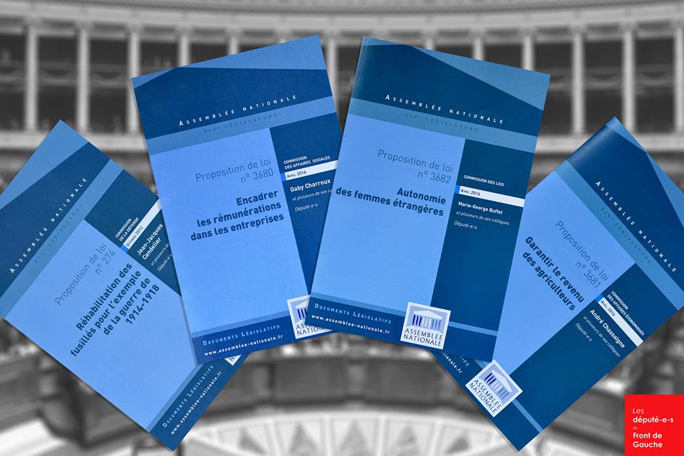 4 lois déposées par les députés communistes