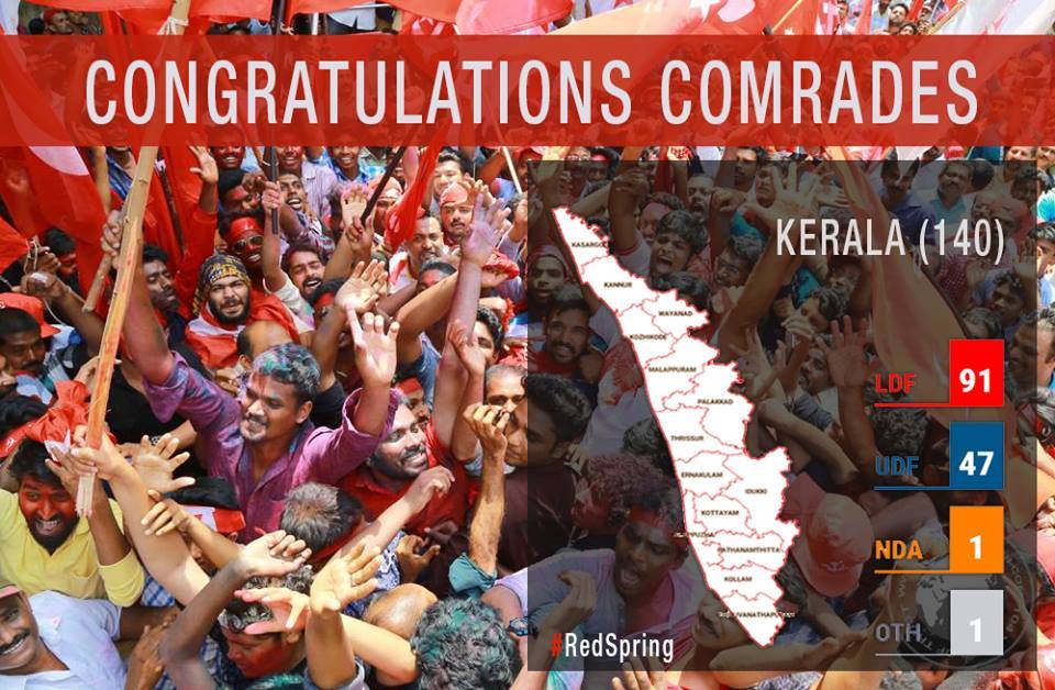 Kérala : Triomphe des communistes aux élections législatives Kérala : Triomphe des communistes aux élections législatives