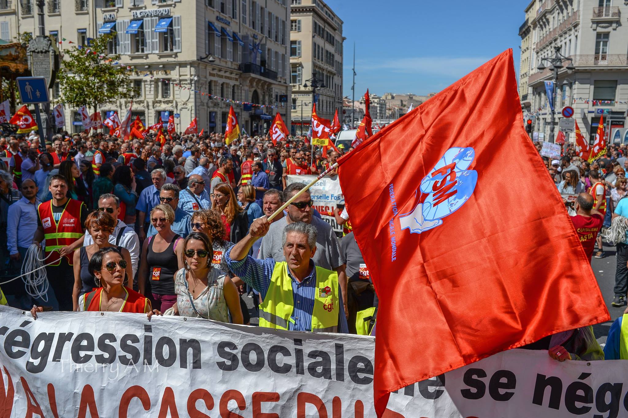 Secrétaire Général de la FSM aux côtés de la CGT à Marseille