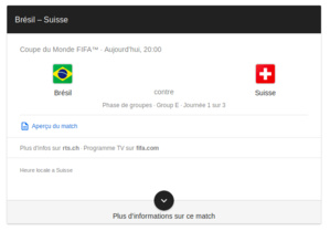 Pronostic Match Suisse Brésil