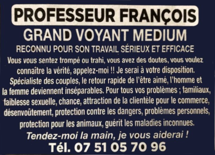 Professeur François grand voyant medium spécialiste des couples Puy-de-Dôme 63