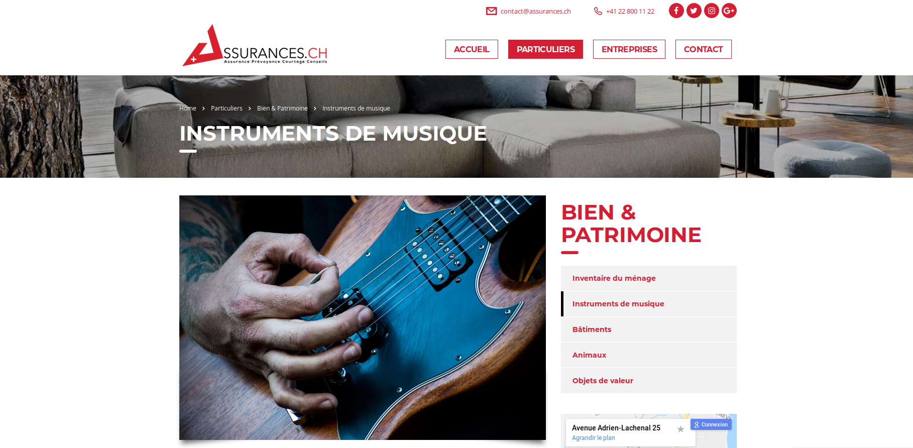Assurance instrument de musique
