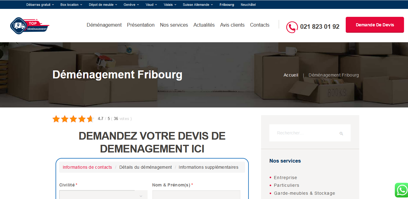 Déménagement Fribourg