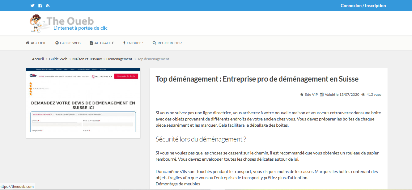 Top déménagement Montreux