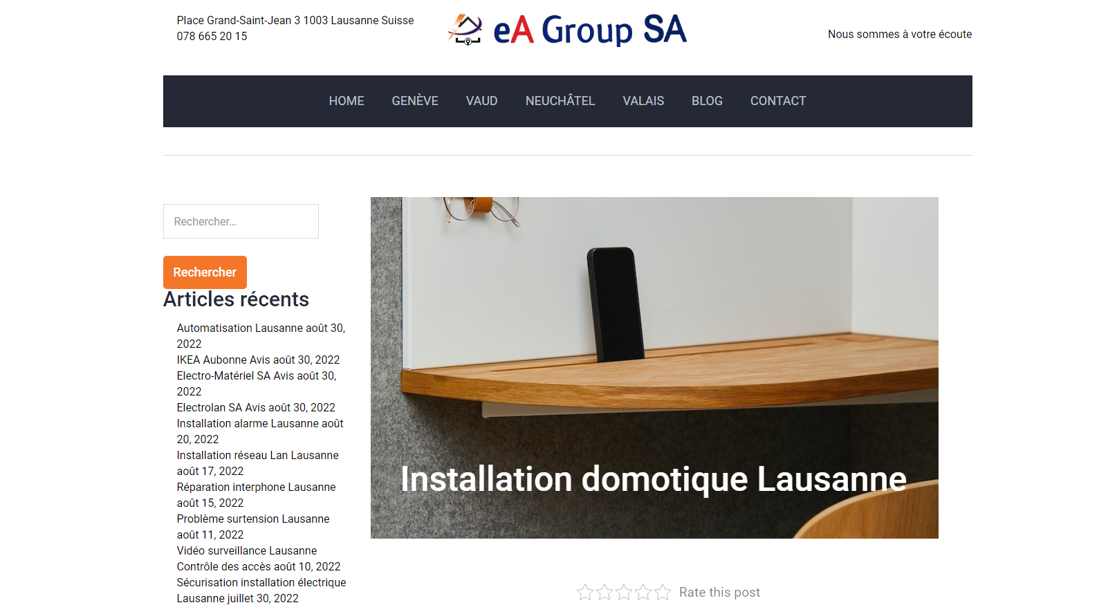 Installation domotique Lausanne