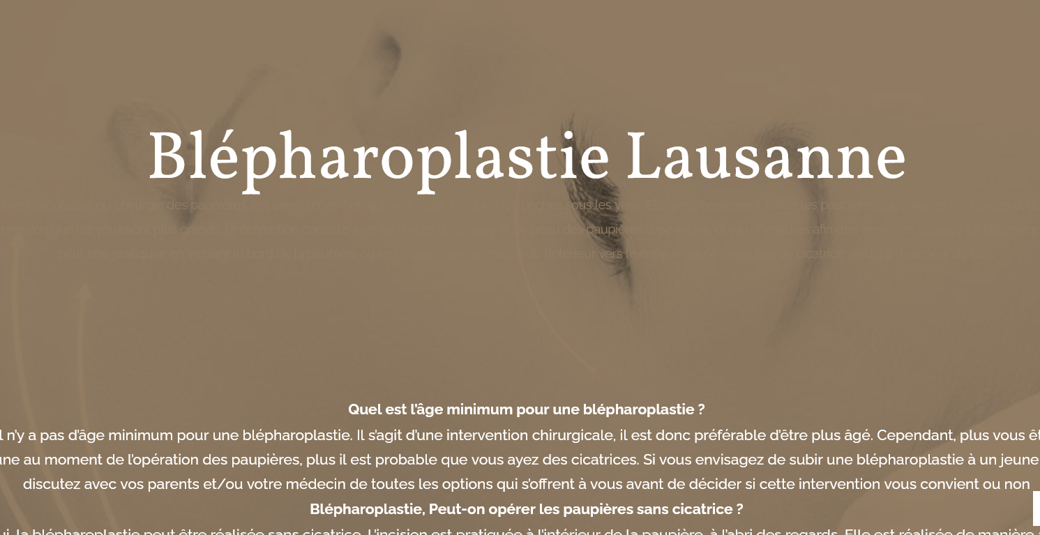Blépharoplastie Lausanne, questions et réponses