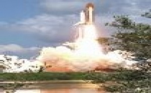 Lancement de la navette spatiale américaine Discovery