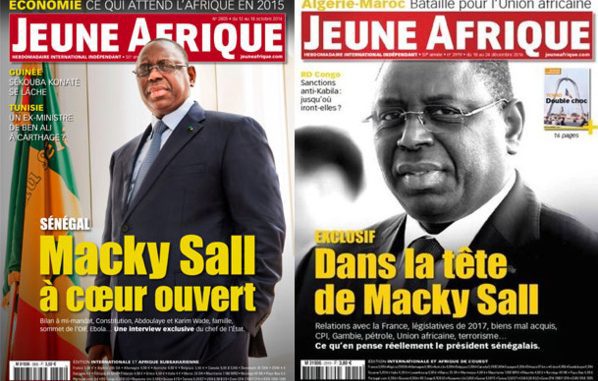 Com avant les présidentielles:Macky Sall «sucre» Jeune Afrique
